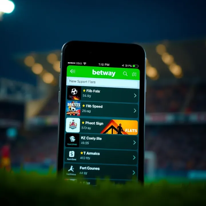 Betway app interface displaying sports betting options on an iPhone screen