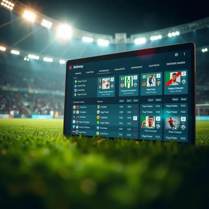 Betway football betting platform interface showing various Nigerian football leagues and betting options