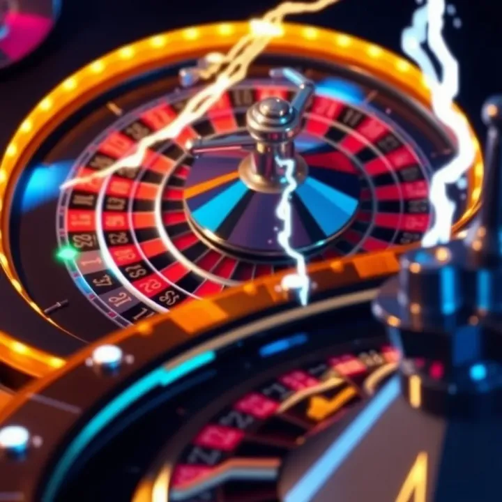 Betway Lightning Roulette digital wheel with highlighted multipliers and electrifying effects