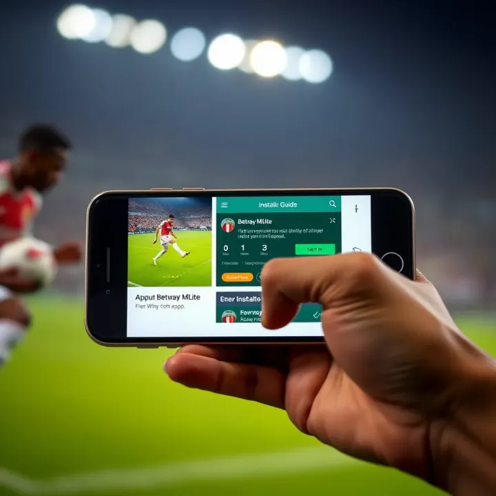 Installation Guide for Betway Mlite Mobile Application Visual guide displaying the installation setup of the Betway Mlite app on a mobile device