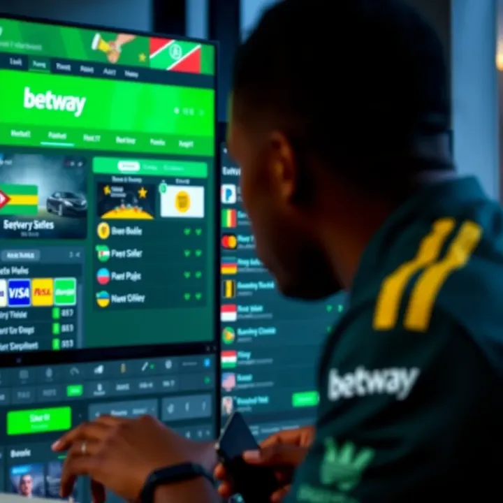 Overview of Betway interface showing betting options and payment methods available in Zambia
