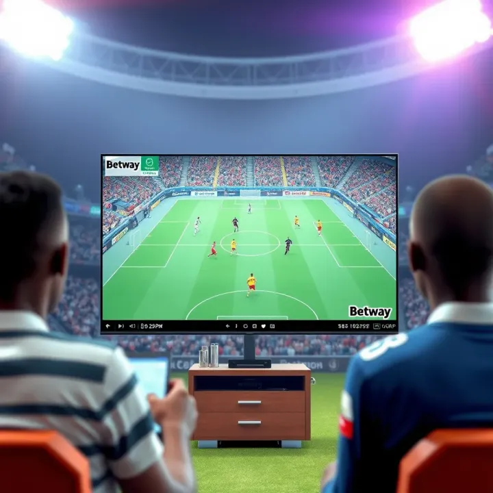 Live football match streaming on Betway platform interface