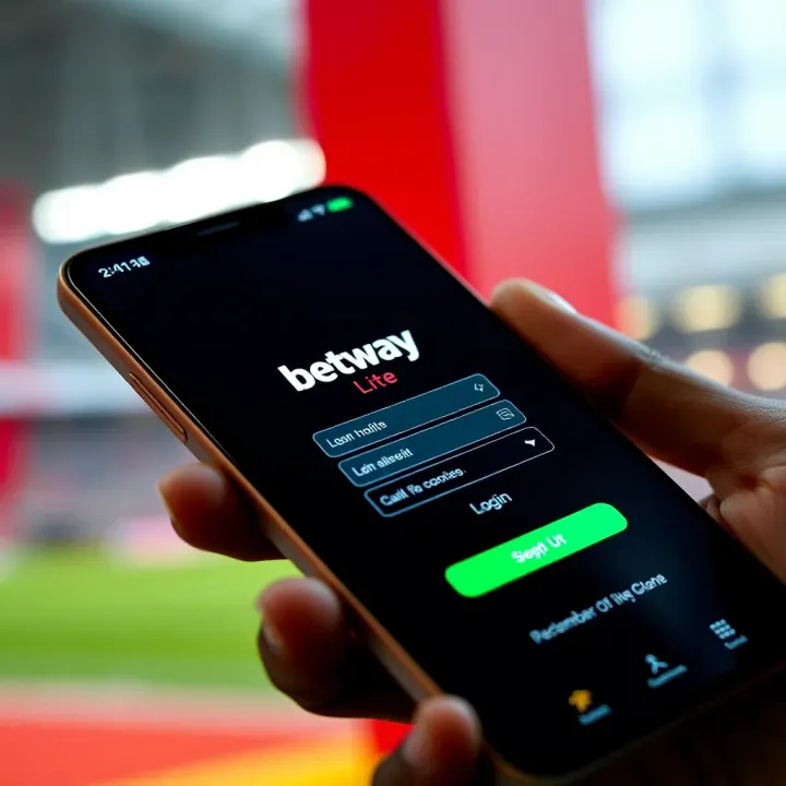 User interface displaying Betway Lite login screen on a smartphone