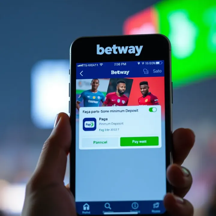 Mobile phone screen displaying the Betway app with Paga payment option selected