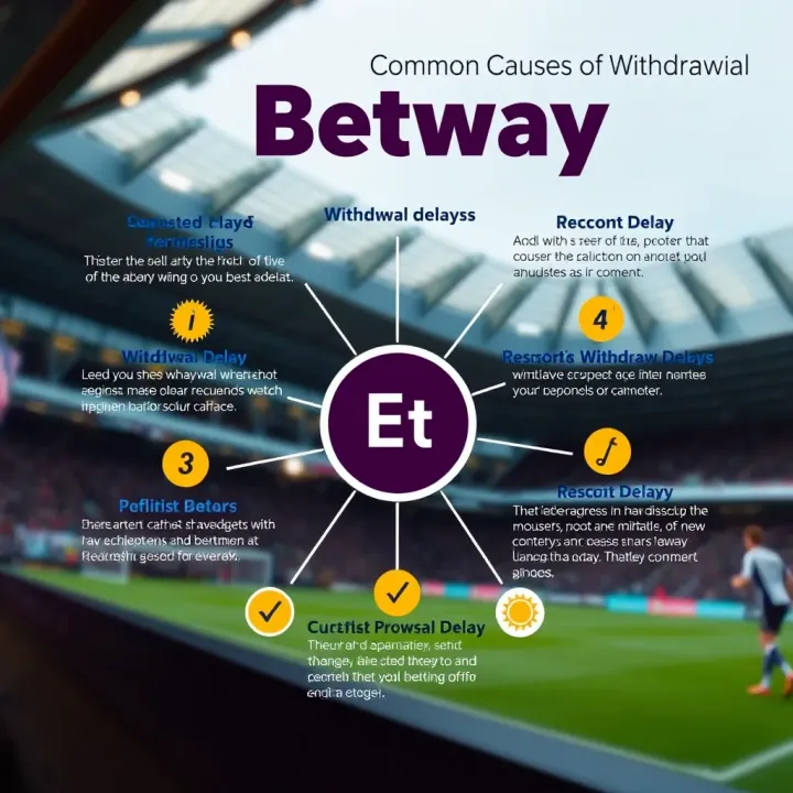Illustration showing various reasons for withdrawal delays on a betting platform